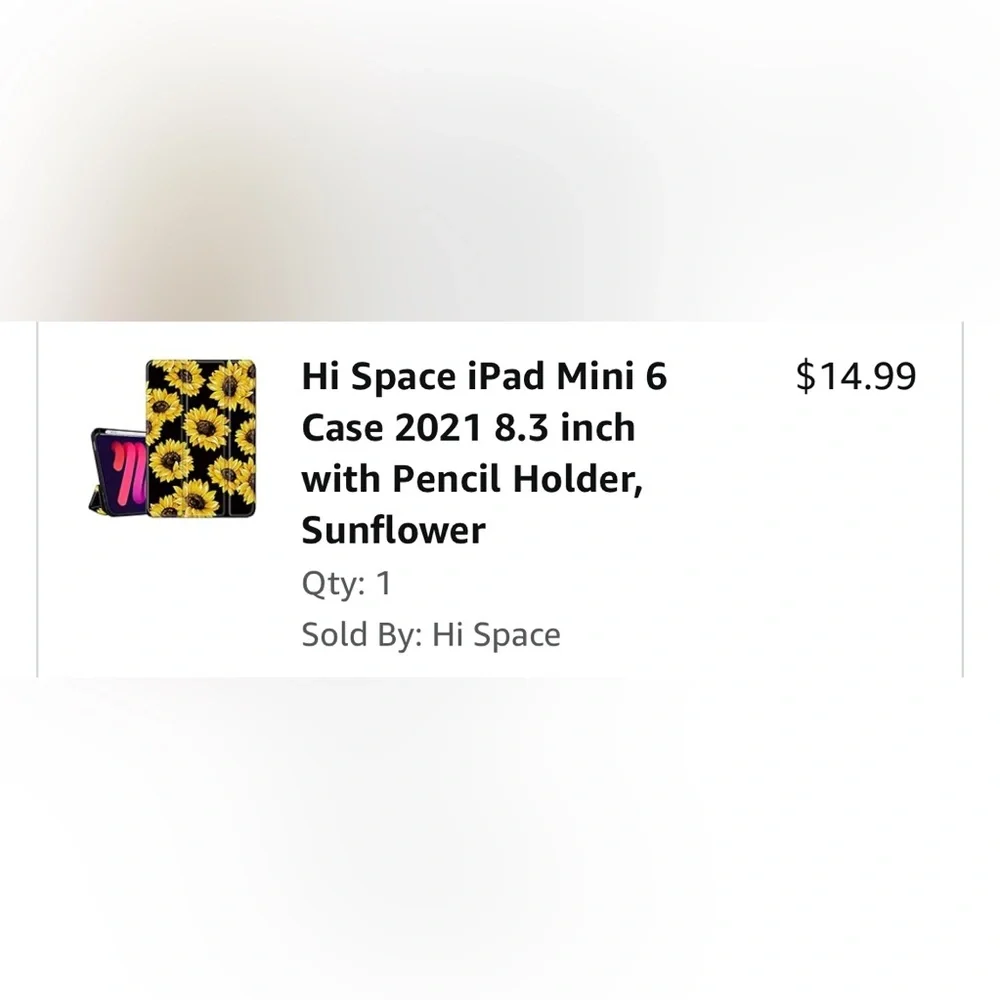 iPad 6 Mini Sunflower Case